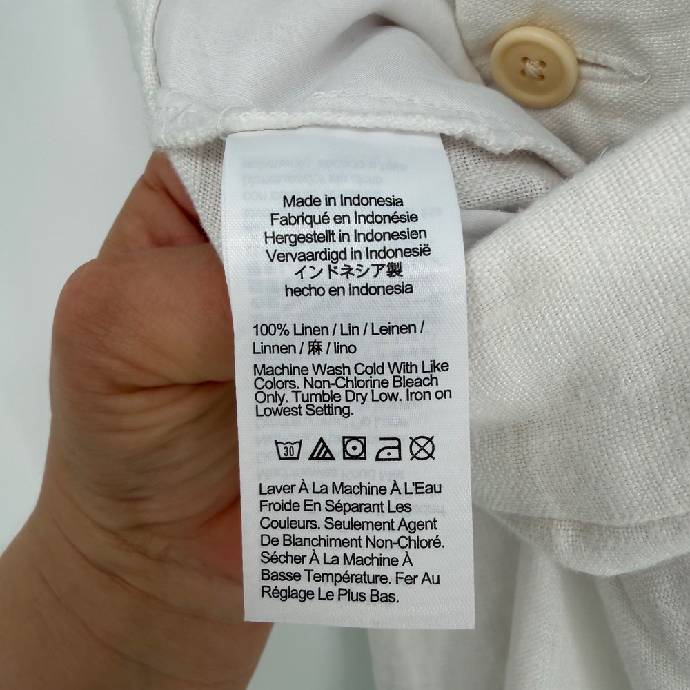 MADEWELL THE HARLOW WIDE-LEG PANT 100% LINEN WHITE NWT SZ 00 COASTAL LIGHTWEIGHT - Picture 14 of 14